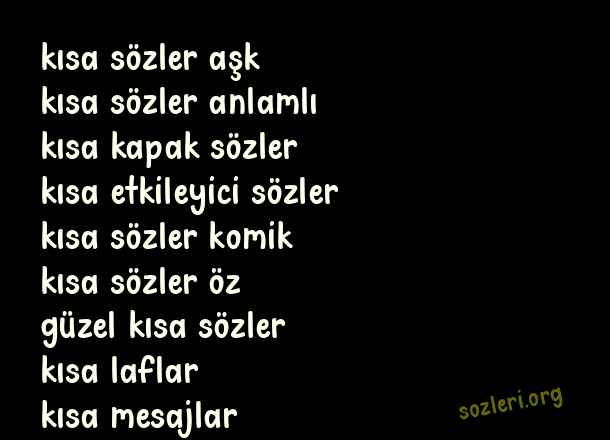 Kısa Sözler