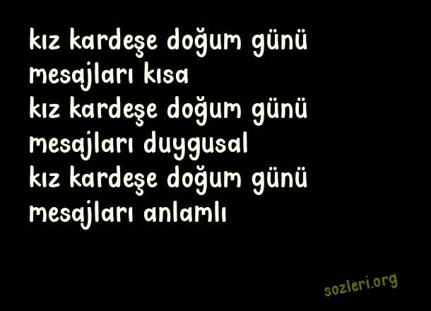 Kız Kardeşe Doğum Günü