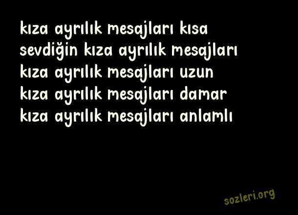 Kıza Ayrılık