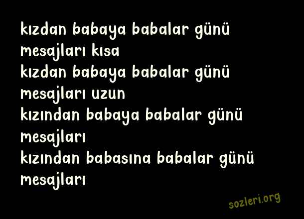 Kızdan Babaya Babalar Günü