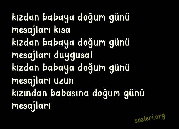 Kızdan Babaya Doğum Günü