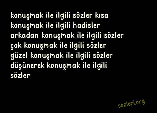 Konuşmak