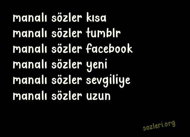 Manalı Sözler
