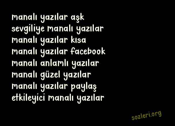 Manalı Yazılar