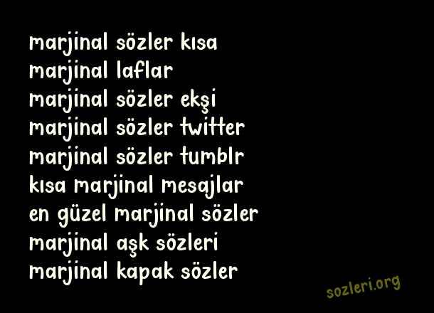 Marjinal Sözler