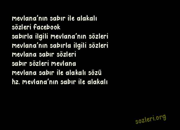 Mevlana’nın Sabıri