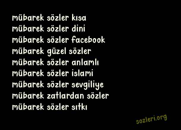 Mübarek Sözler