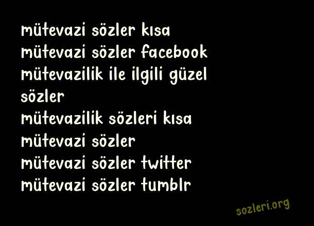 Mütevazi Sözler