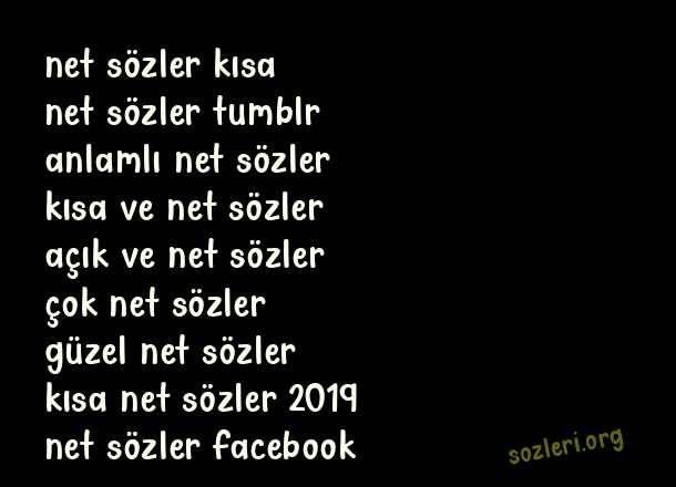 Net Sözler