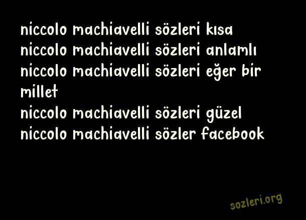 Niccolo Machiavelli