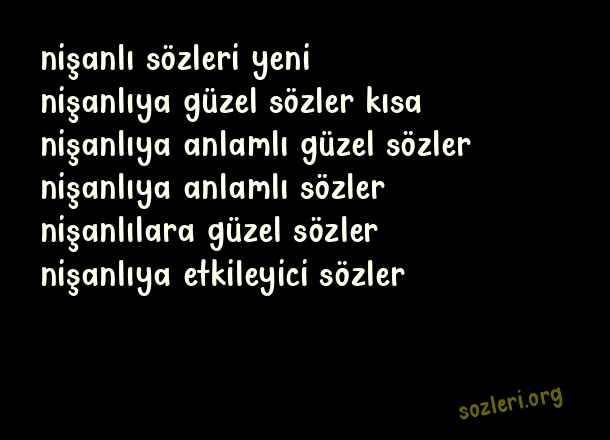 Nişanlıya Güzel Sözler