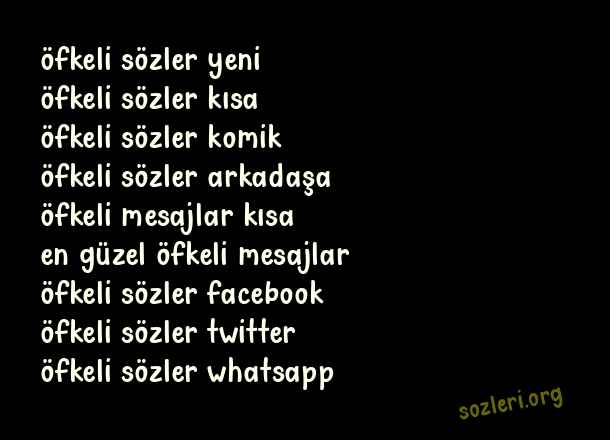 Öfkeli Sözler