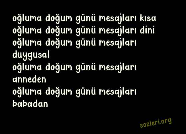 Oğluma Doğum Günü