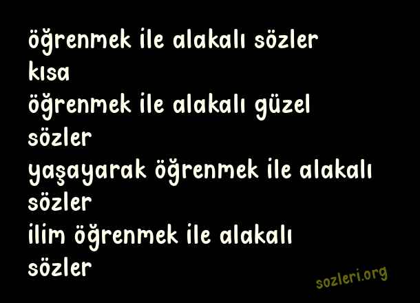 Öğrenmek