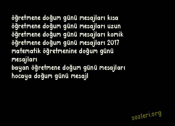 Öğretmene Doğum Günü