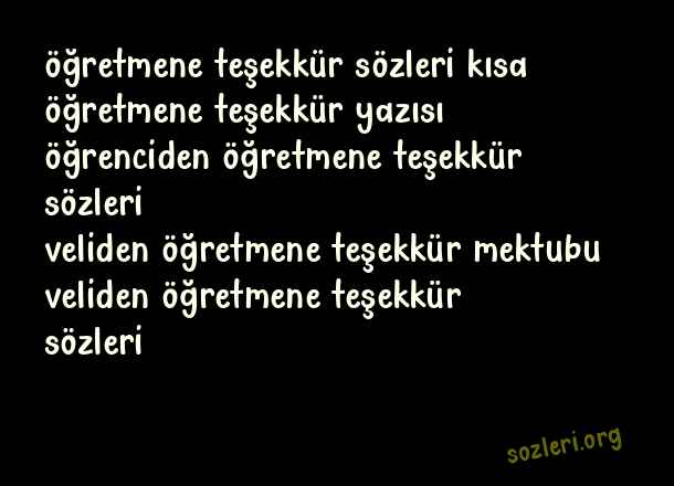 Öğretmene Teşekkür