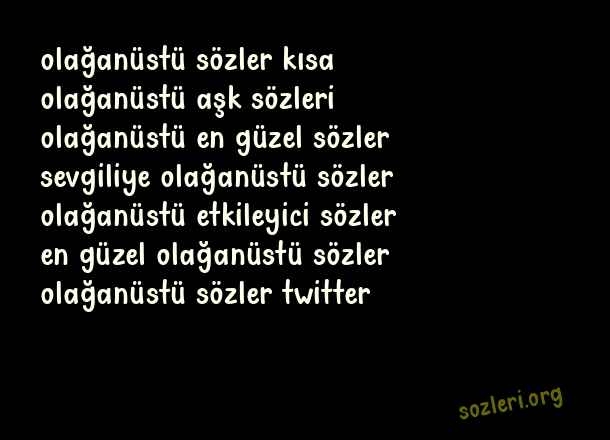 Olağanüstü Sözler