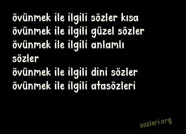 Övünmek