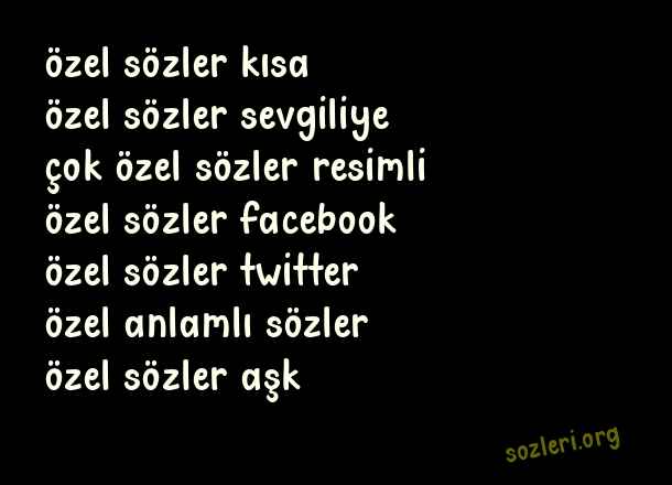 Özel Sözler