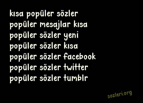 Popüler Sözler