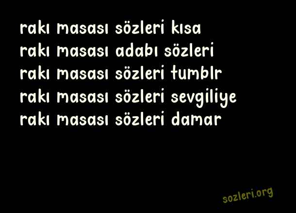 Rakı Masası