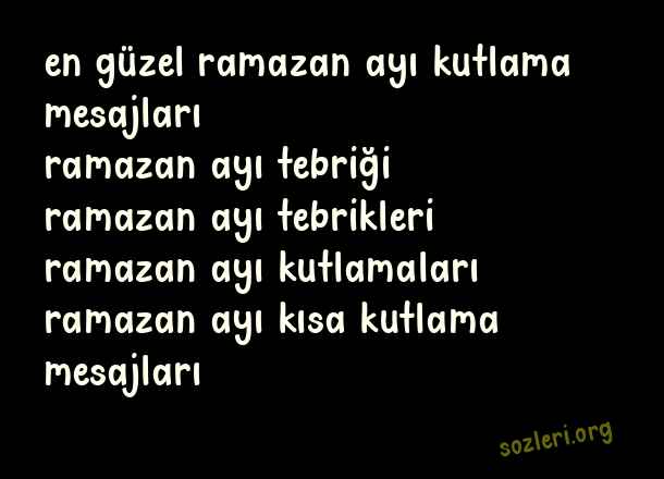 Ramazan Ayı Kutlama
