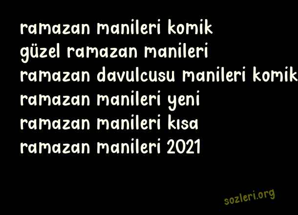 Ramazan Manileri