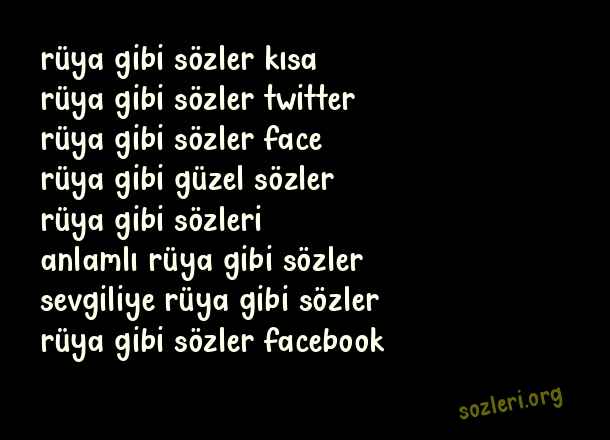 Rüya Gibi Sözler