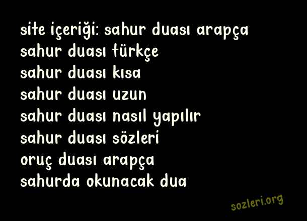 Sahur Duası