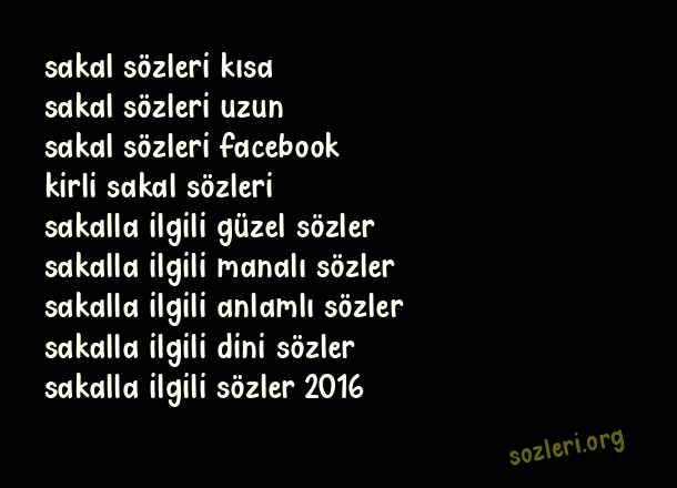 Sakalla İlgili Sözler