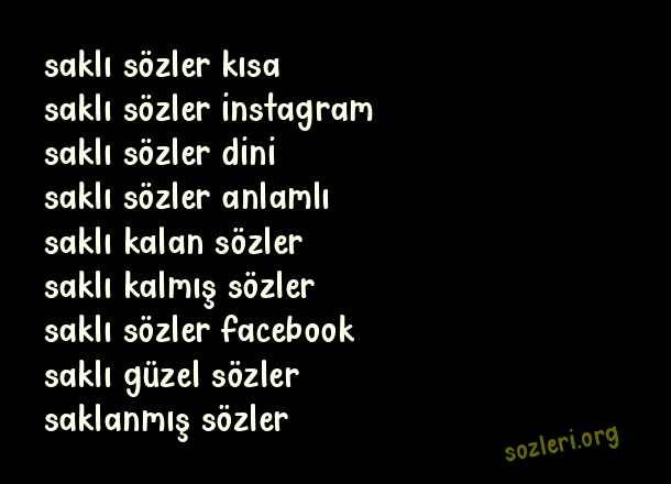 Saklı Sözler