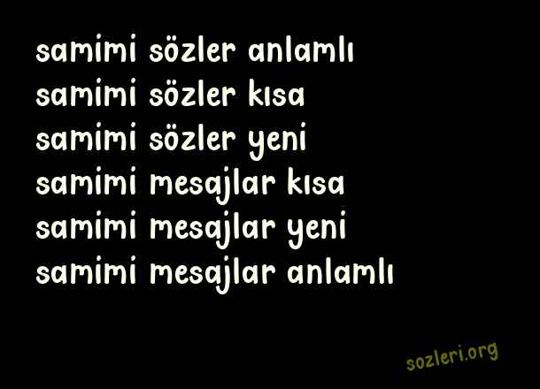 Samimi Sözler