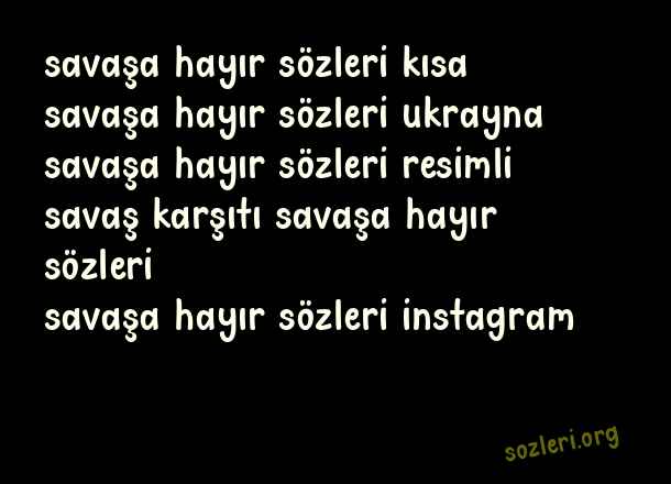 Savaşa Hayır