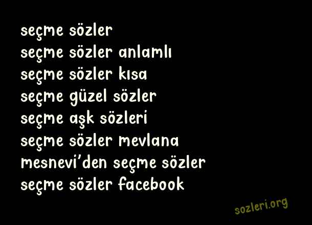 Seçme Sözler