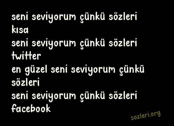 Seni Seviyorum Çünkü