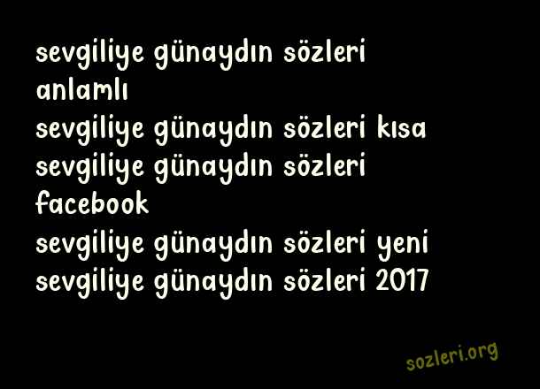 Sevgiliye Günaydın