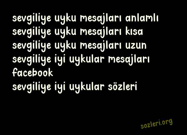 Sevgiliye İyi Uykular