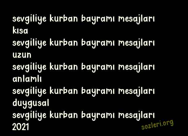 Sevgiliye Kurban Bayramı