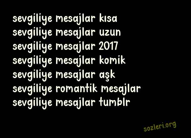 Sevgiliye Mesajlar