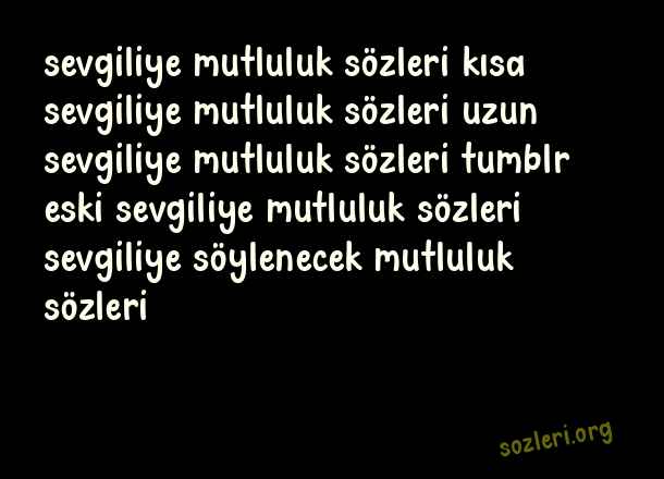 Sevgiliye Mutluluk