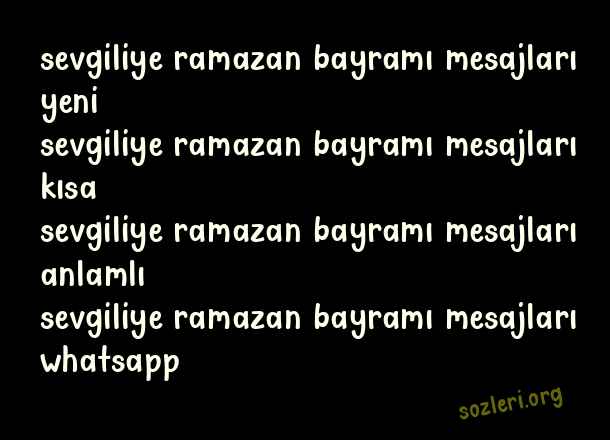 Sevgiliye Ramazan Bayramı