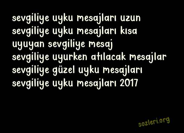 Sevgiliye Uyku