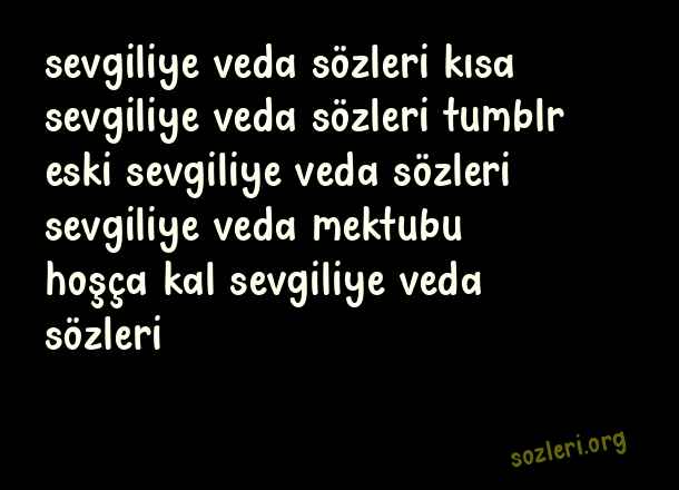 Sevgiliye Veda