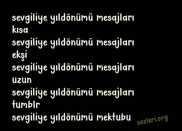 Sevgiliye Yıldönümü