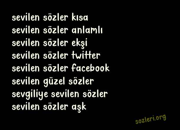 Sevilen Sözler