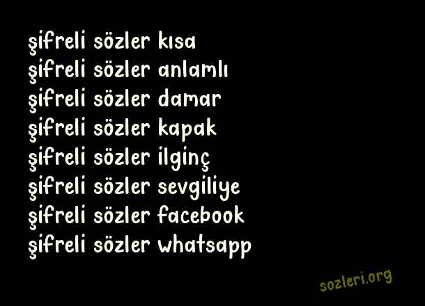 Şifreli Sözler