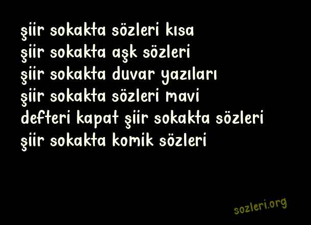 Şiir Sokakta
