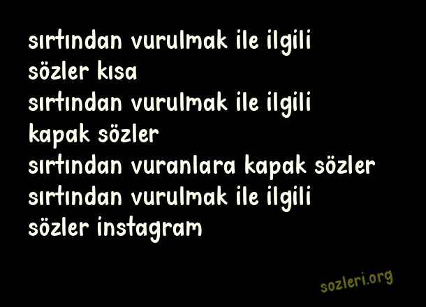 Sırtından Vurulmak