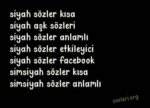 Siyah Sözler