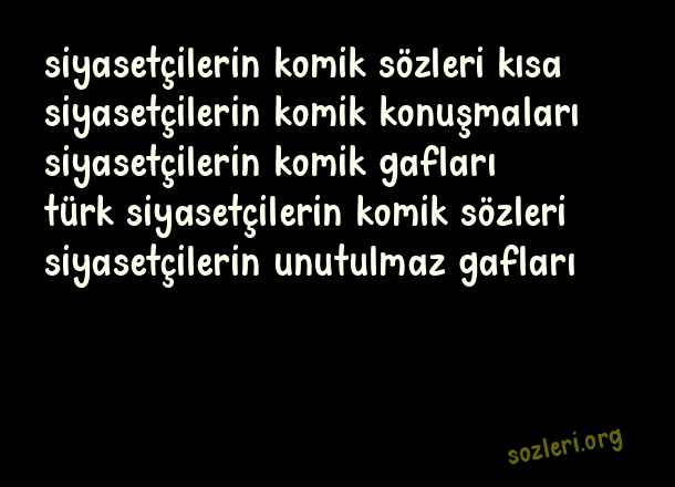 Siyasetçilerin Komik